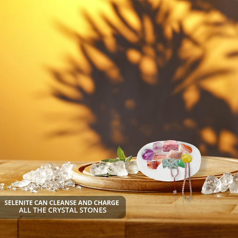 Selenite Charging Plate 4-6 inch - 2 Pcs | HIMALAYAN GLOW